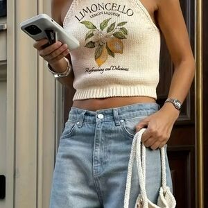 NEW! Limited Edition! Limoncello Graphic Knit Tank Top